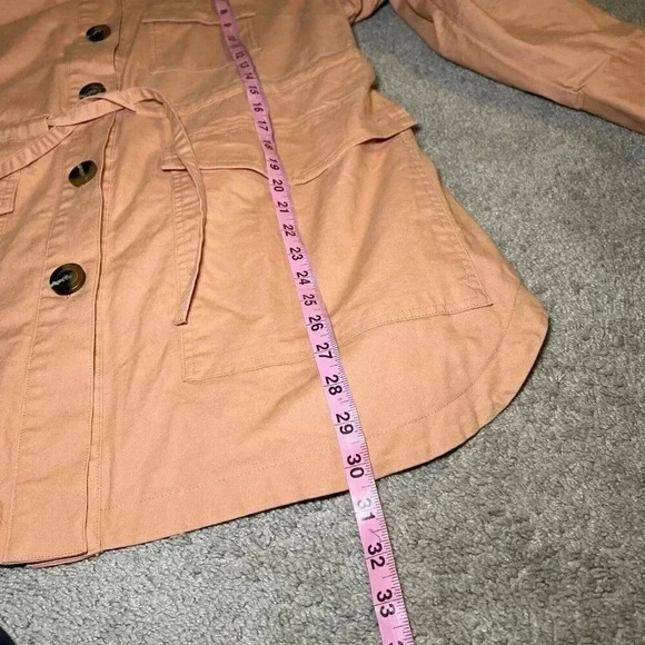 Universal Thread Women's Sz. M Coral Drawstring Waist Button Up Utility Jacket - Picture 11 of 12